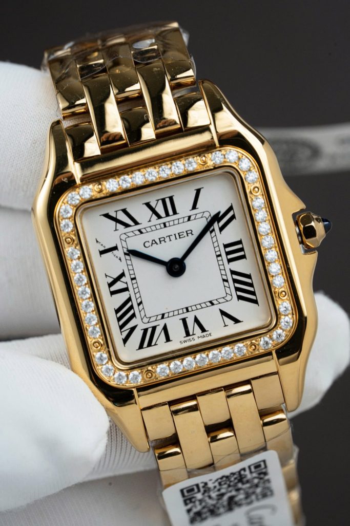 Cartier Panthere WJPN0015 Gold Zircon Bezel 27x37mm