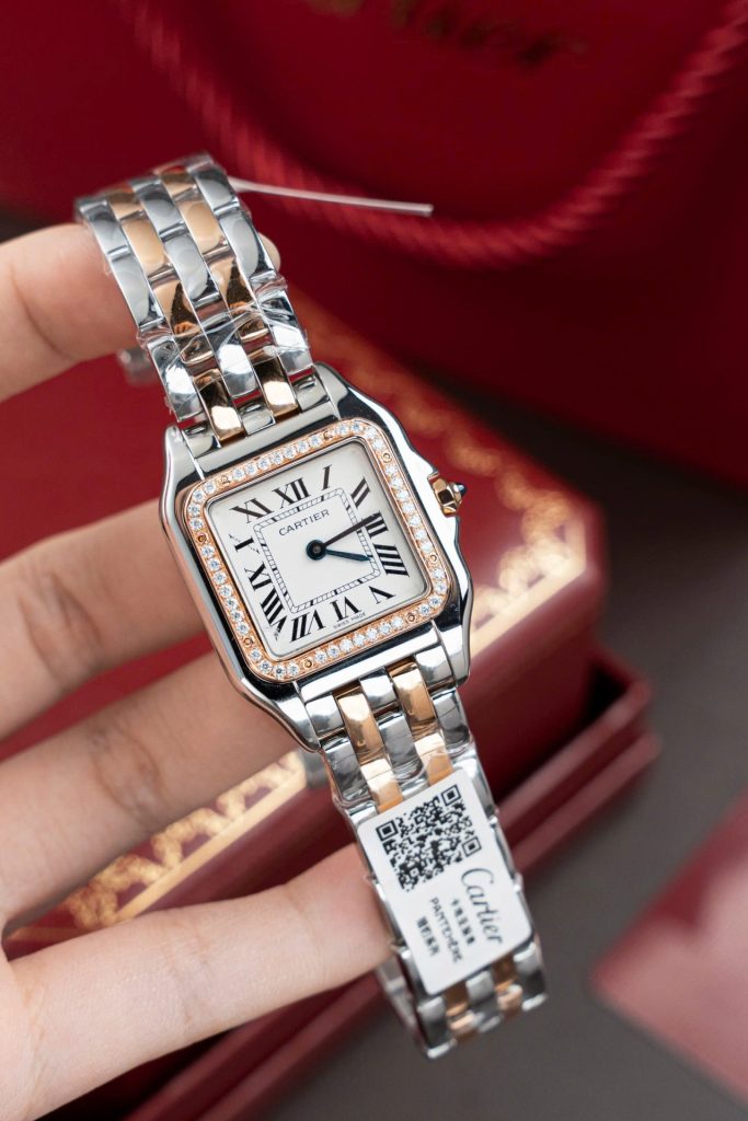 Cartier Panthere WSPN007 Two Tone Rose Gold Zircon 27x37mm