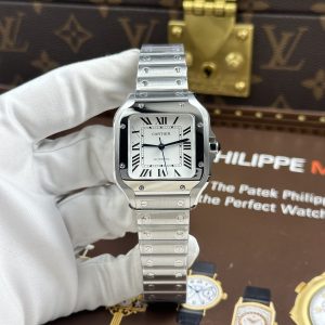 Cartier Santos WSSA0029 White Dial 35.1mm