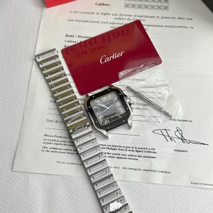 Cartier Santos WSSA0037 Black Dial Black Bezel 39.8mm