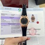 Dong Ho Audemars Piguet Royal Oak 15500OR Boc Vang Hong Day Da Den 41mm 2