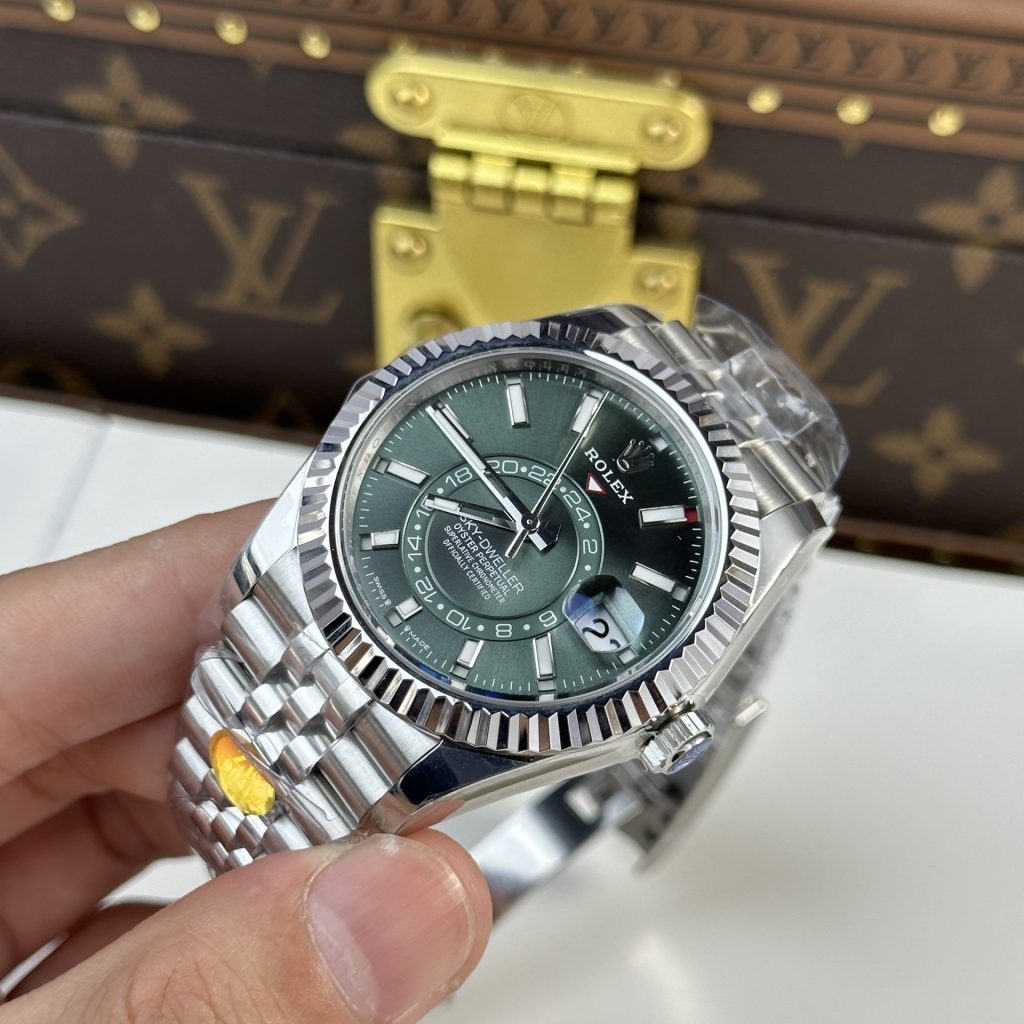Dong Ho Rolex Rep 11 Sky Dweller 336934 Mat Xanh La Day Jubilee 42mm 3