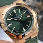 Dong Ho Vacheron Constantin Replica 11 Overseas 4500V Mau Xanh La Cay Day Cao Su 41mm 4