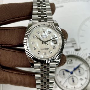 Rolex DateJust 126334 Moissanite White Mother of pearl Dial 41mm 1