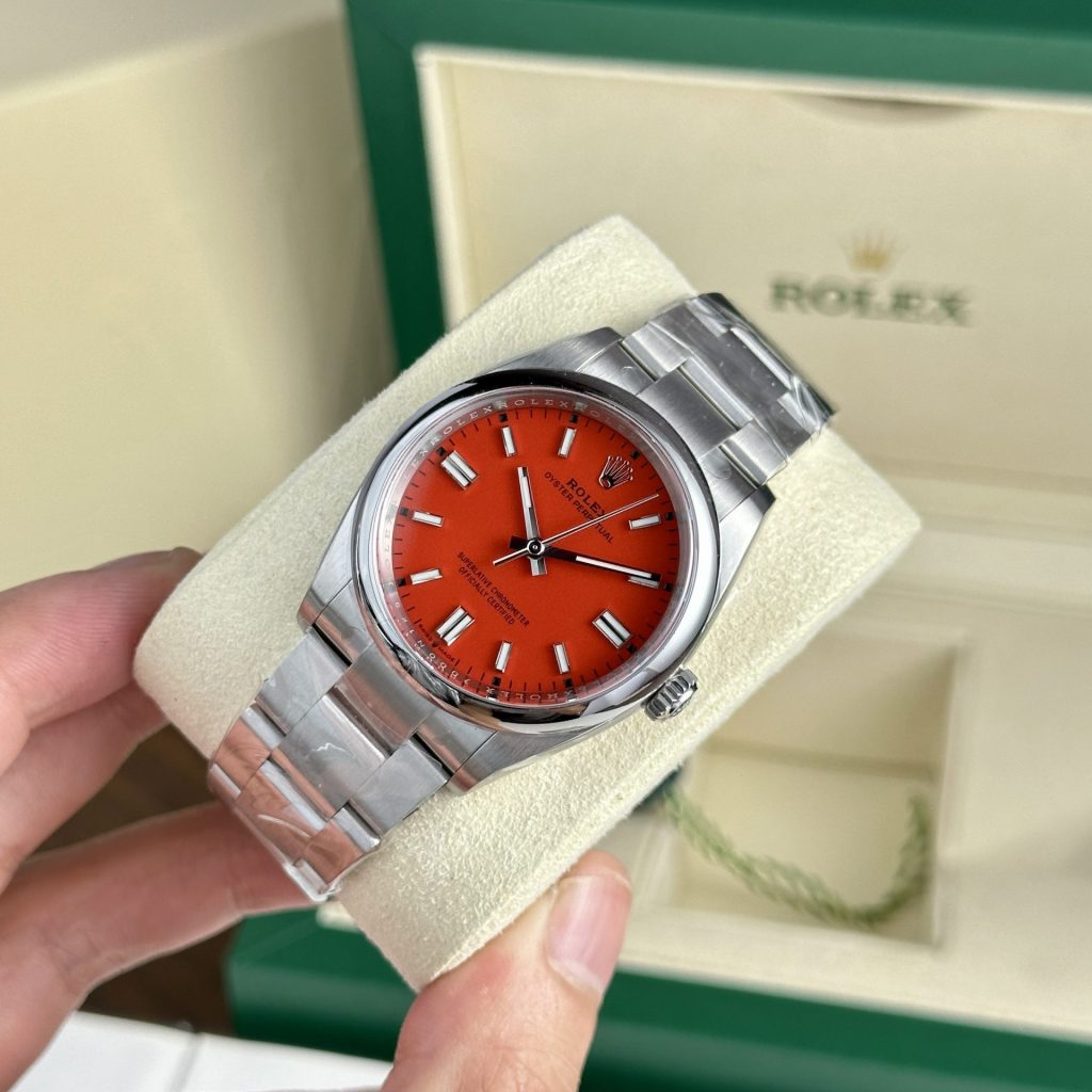 Rolex Oyster Perpetual 126000 Red Dial 36mm 2